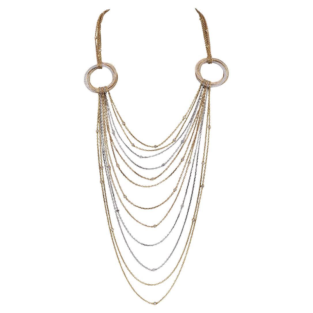 Collier de diamants multibrins Vintage Trinity de Cartier en vente
