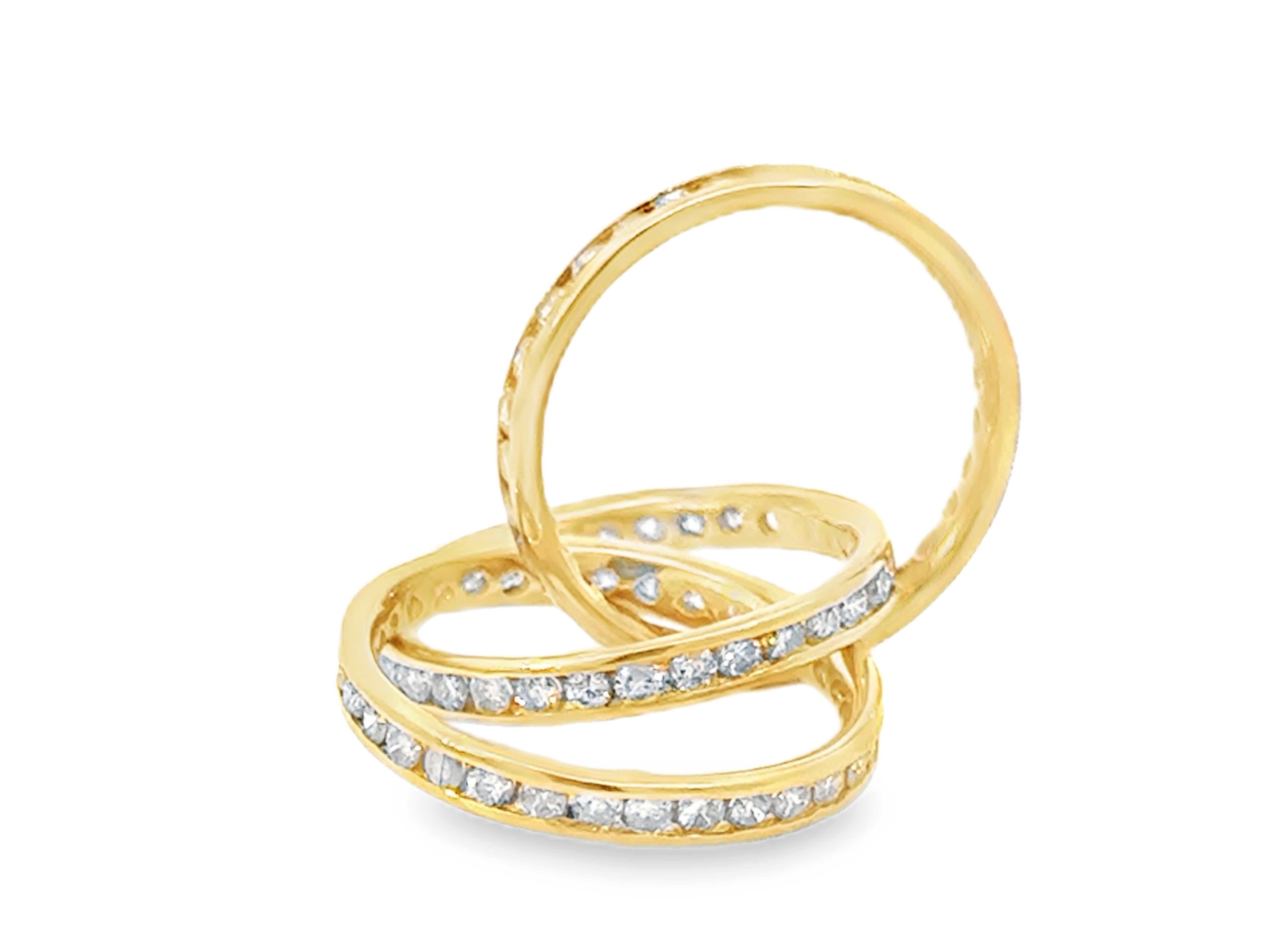 Trinity Diamond Band Ring 18K Gelbgold 2,06 Karat für Damen oder Herren im Angebot