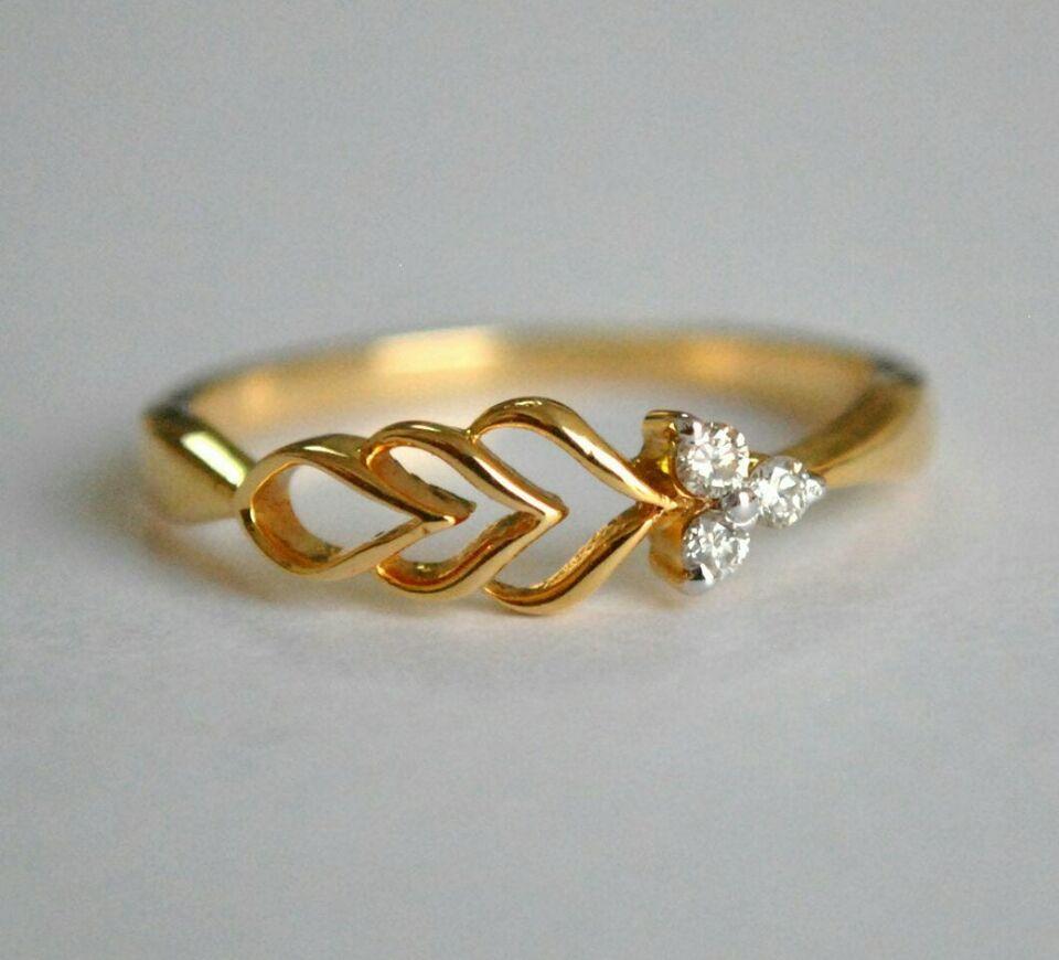 Trinity Diamond Cluster Filigree Band Ring 14k Gold Asymmetric Leaf Bud Ring For Sale 4