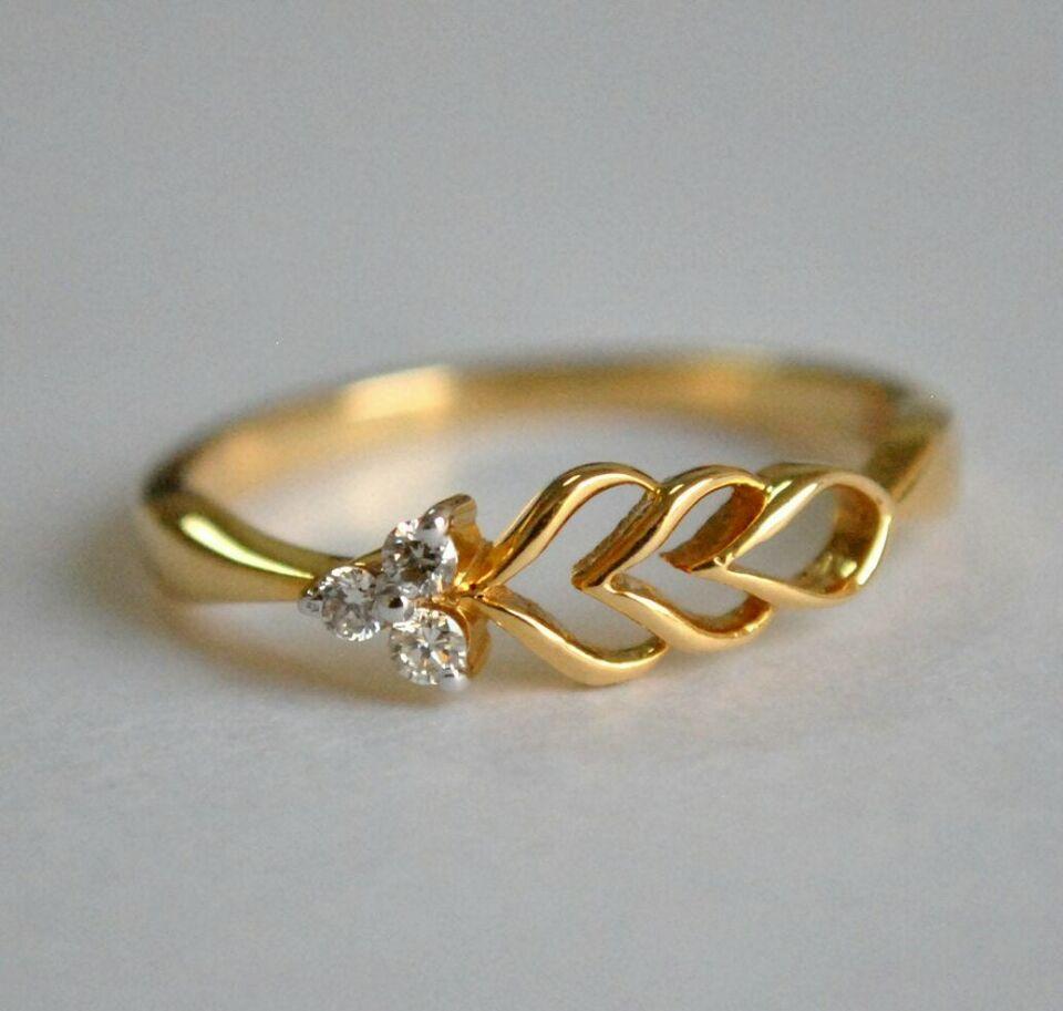 Art Deco Trinity Diamond Cluster Filigree Band Ring 14k Gold Asymmetric Leaf Bud Ring For Sale