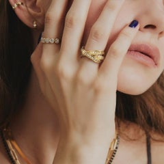 Bague « Eternity » à bande Rolle Trinity Diamond, en or jaune 18 carats, 2,21 carats au total