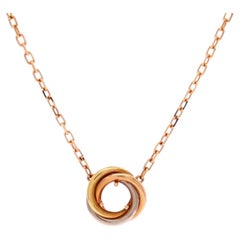 Trinity Diamond Pendant Necklace 18K Tricolor Gold and Diamond