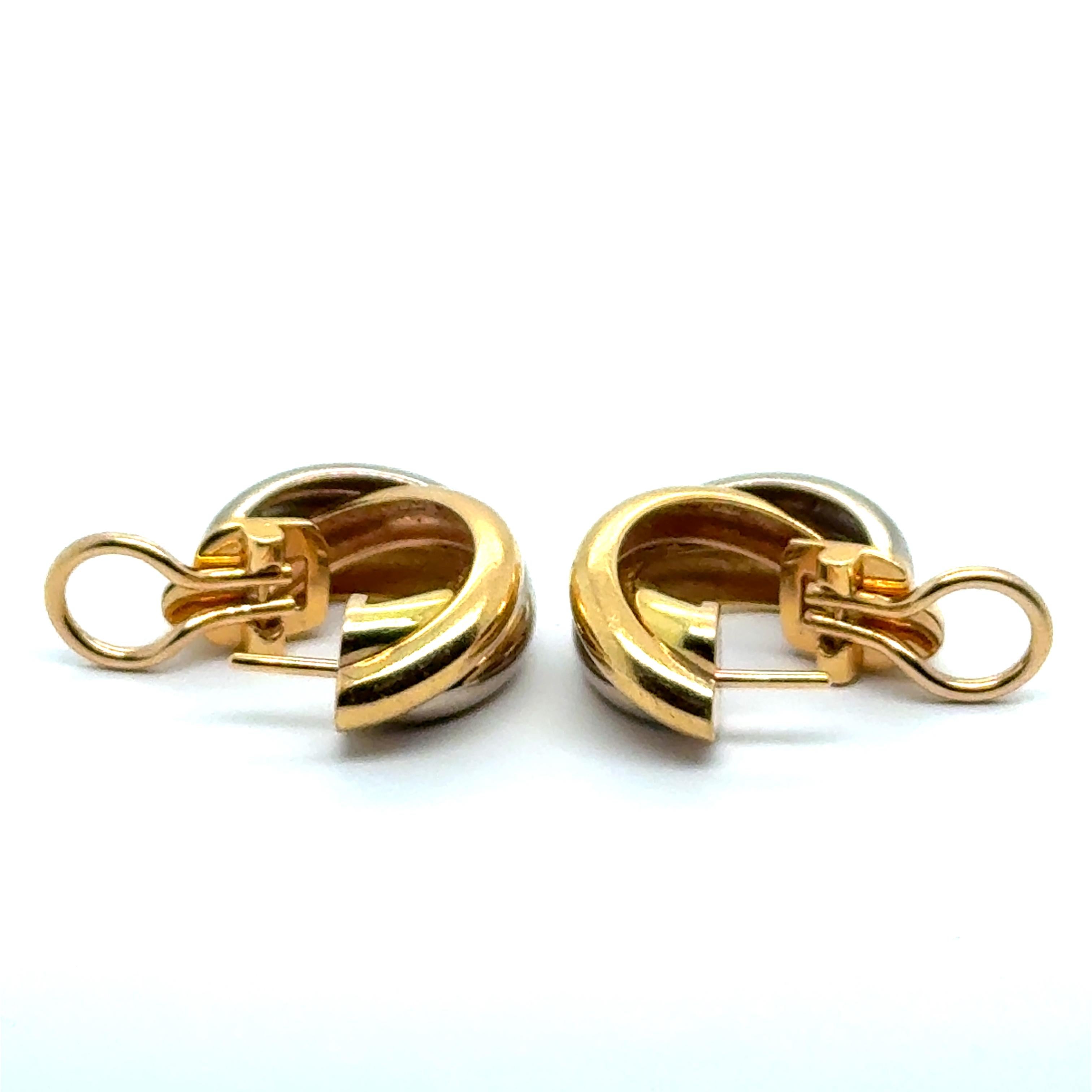 Trinity Earrings in 18 Karat White, Yellow, Rose Gold by Cartier For Sale 9
