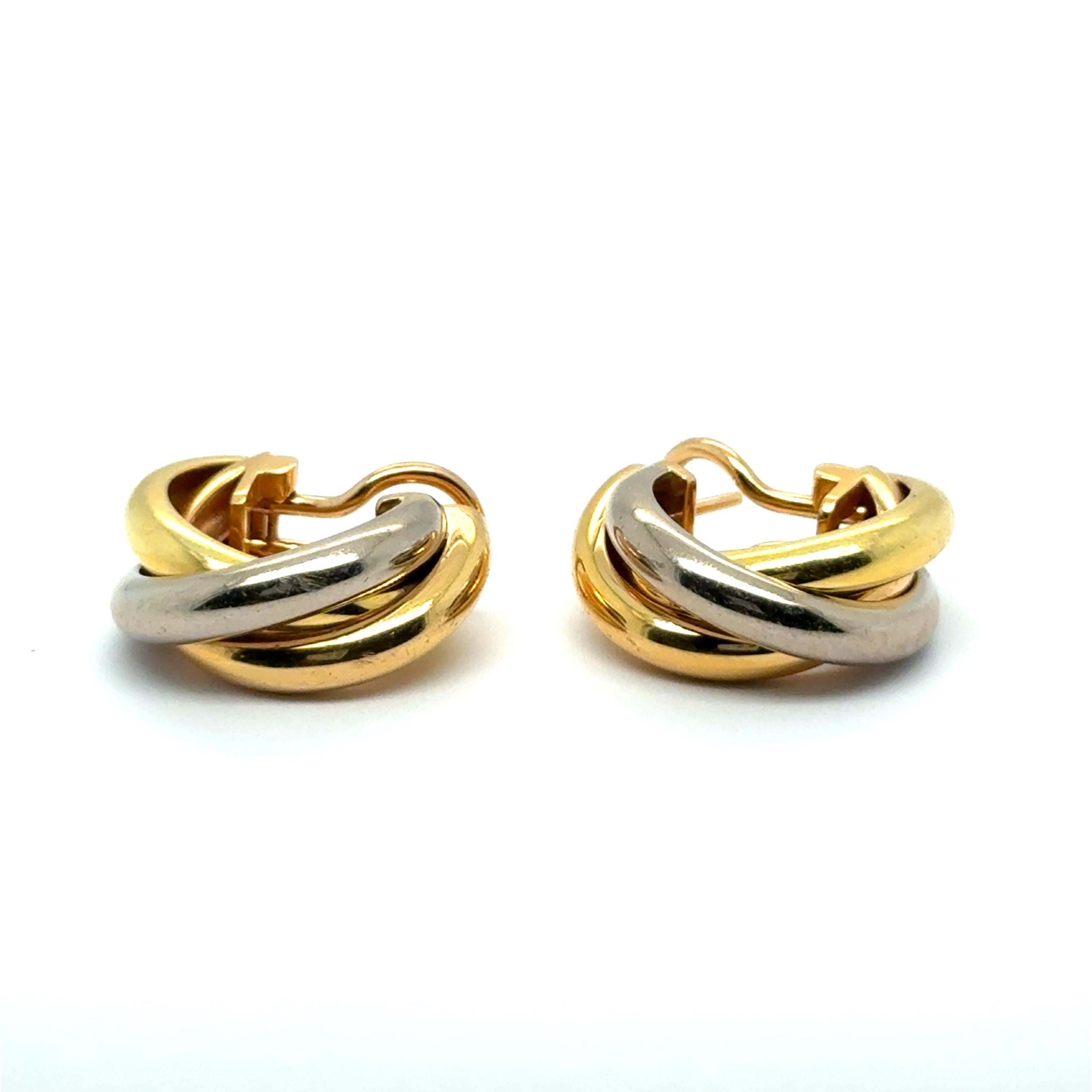 Trinity Earrings in 18 Karat White, Yellow, Rose Gold by Cartier For Sale 10