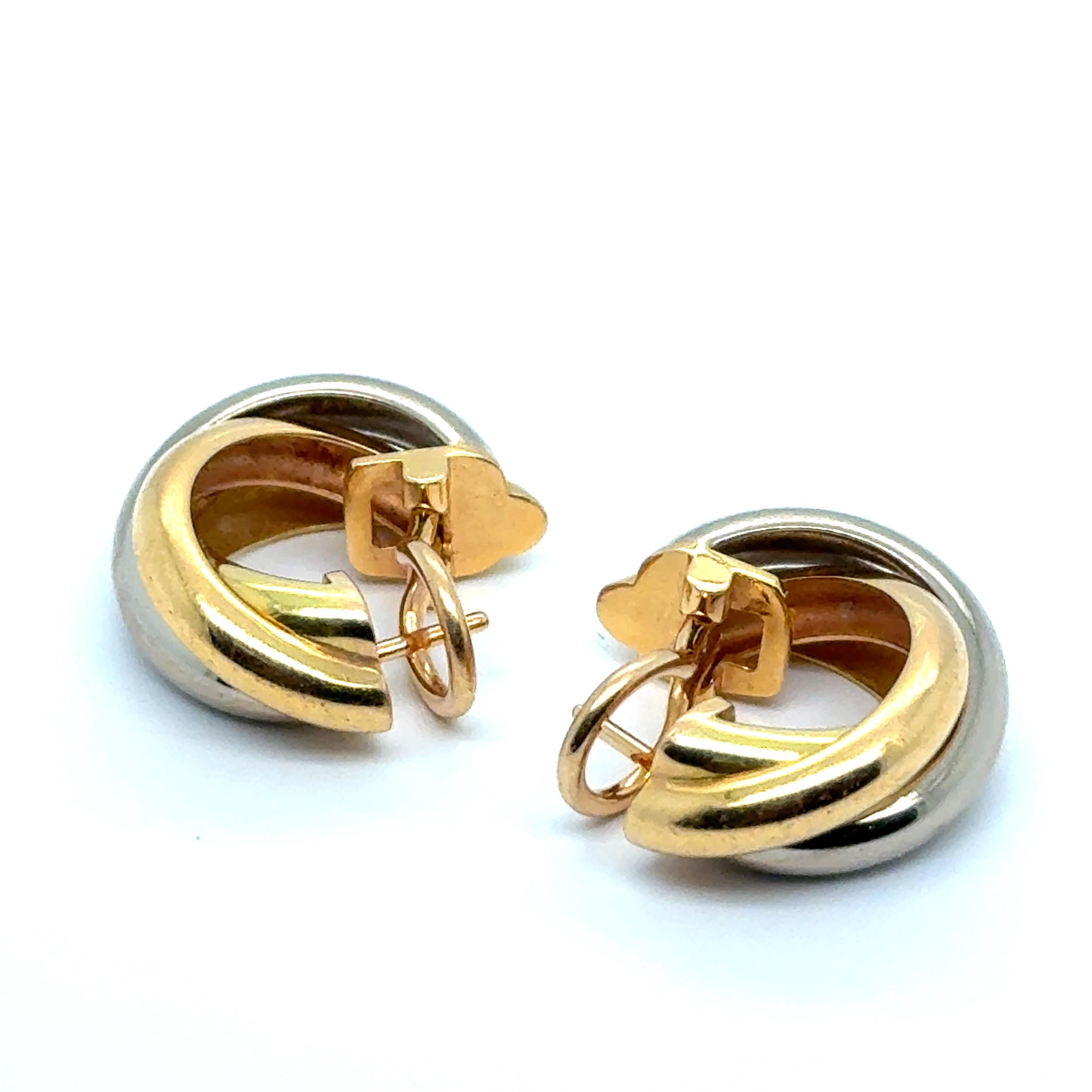 Trinity Earrings in 18 Karat White, Yellow, Rose Gold by Cartier For Sale 11