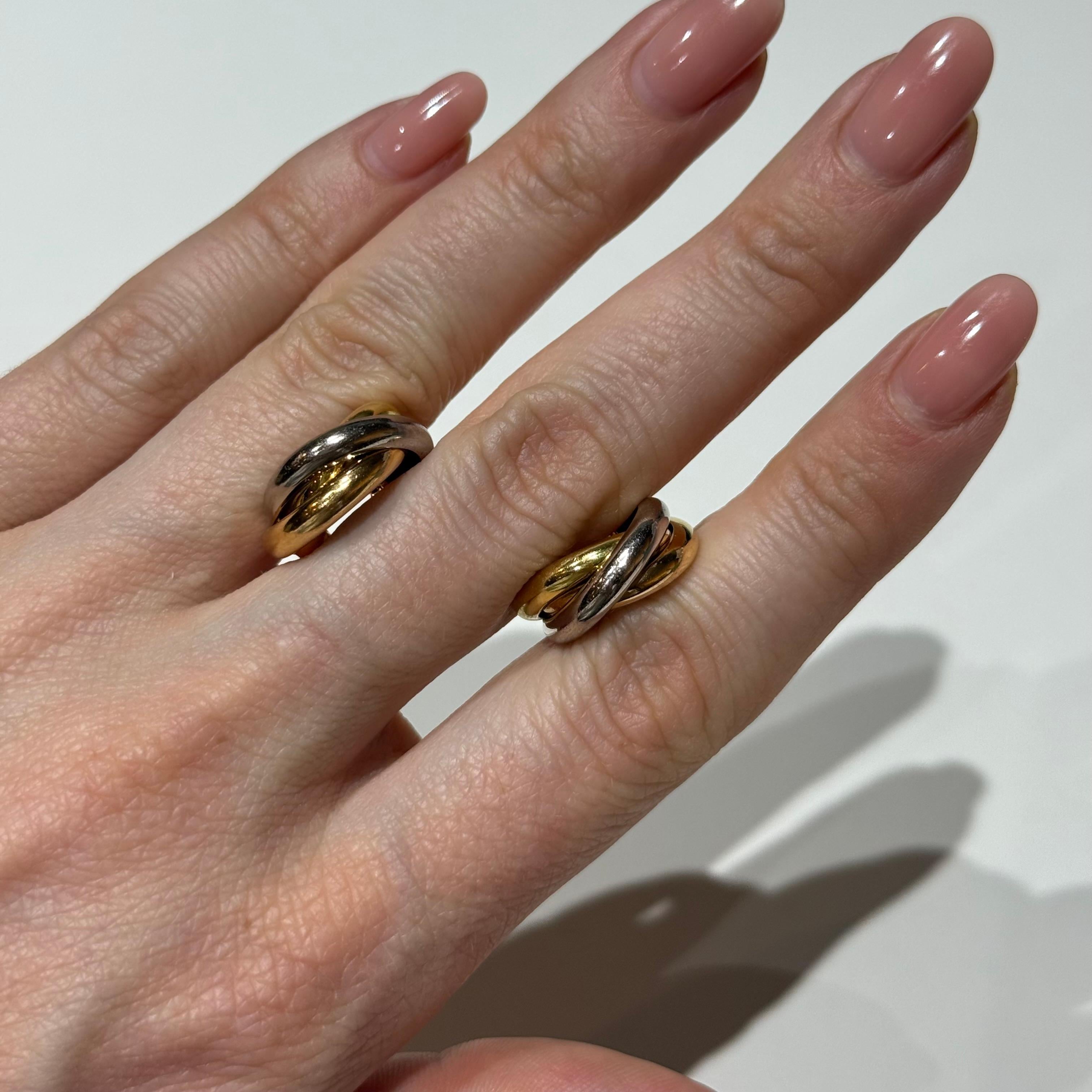 Women's or Men's Trinity Earrings in 18 Karat White, Yellow, Rose Gold by Cartier For Sale