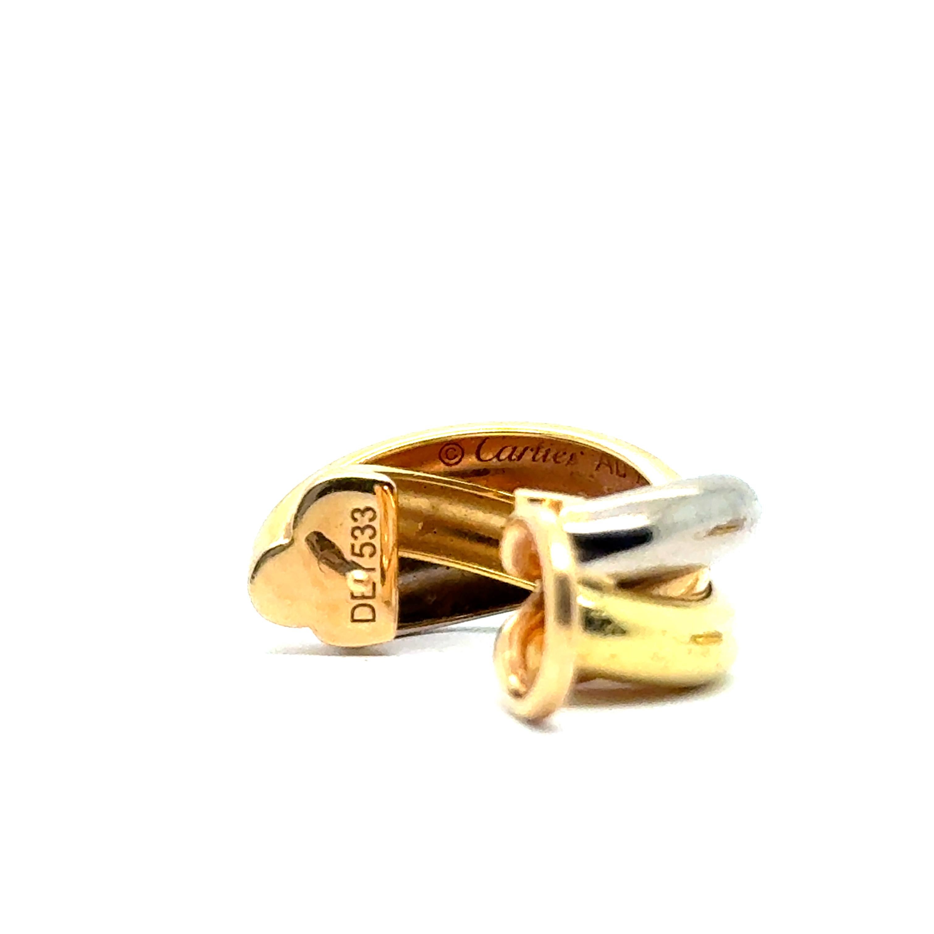 Trinity Earrings in 18 Karat White, Yellow, Rose Gold by Cartier For Sale 3