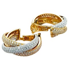 Trinity Earrings with Diamonds in White, Yellow & Rose Gold by Cartier