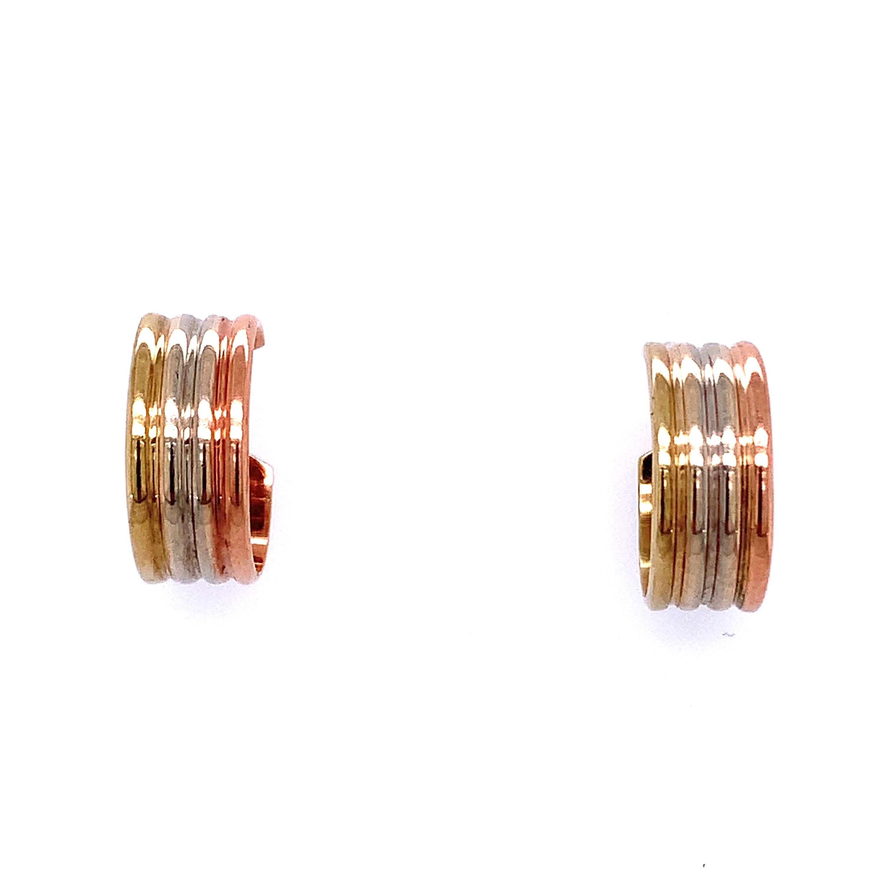 Boucles d'oreilles Trinity ouvertes en or jaune, rose et blanc Neuf - En vente à London, GB