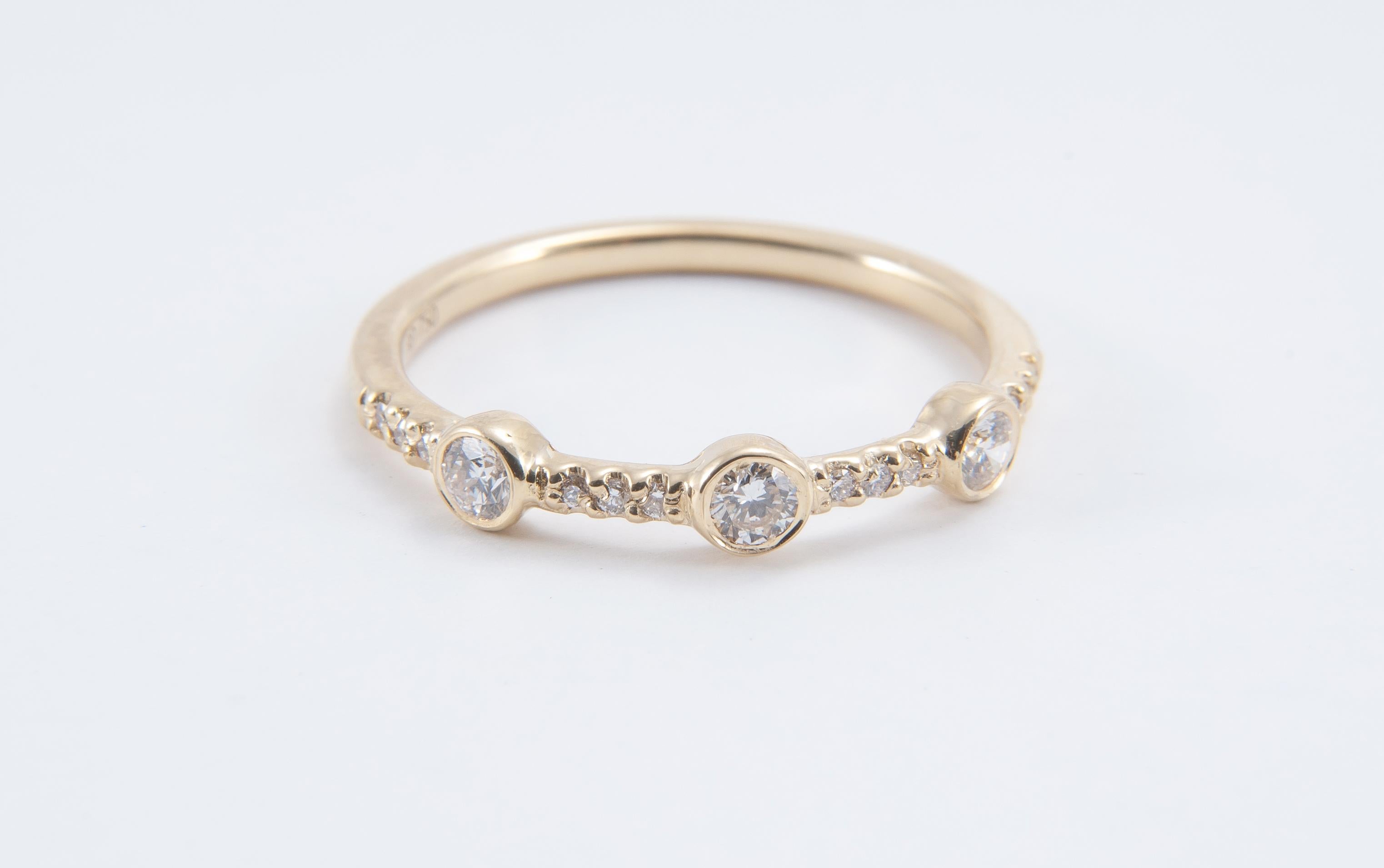 Trinity Pave Diamond Band In New Condition For Sale In Weston, MA