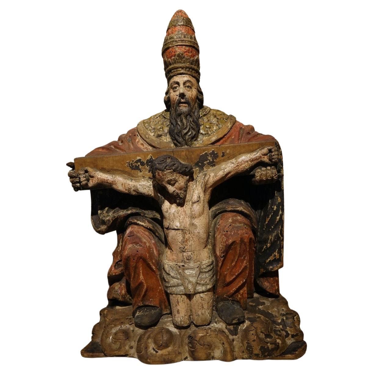 Dreifaltigkeit , Polychrome Skulptur , Deutschland, um 1550 im Angebot