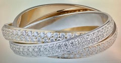 Trinity Rings, Small Model White Gold, Yellow Gold, Pink Gold, Diamonds