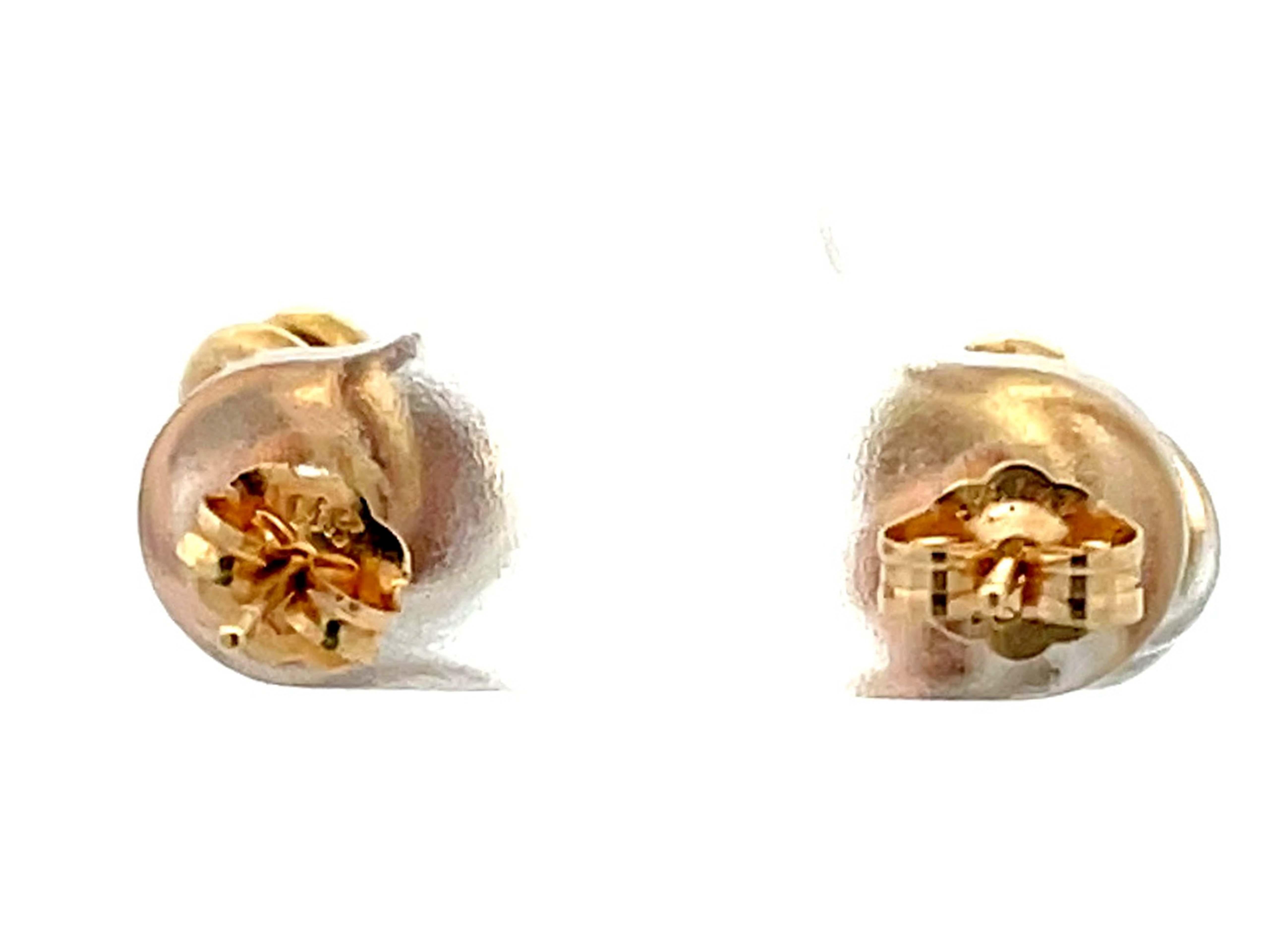 Trinity Three Toned 14k Gold Earrings For Sale 2