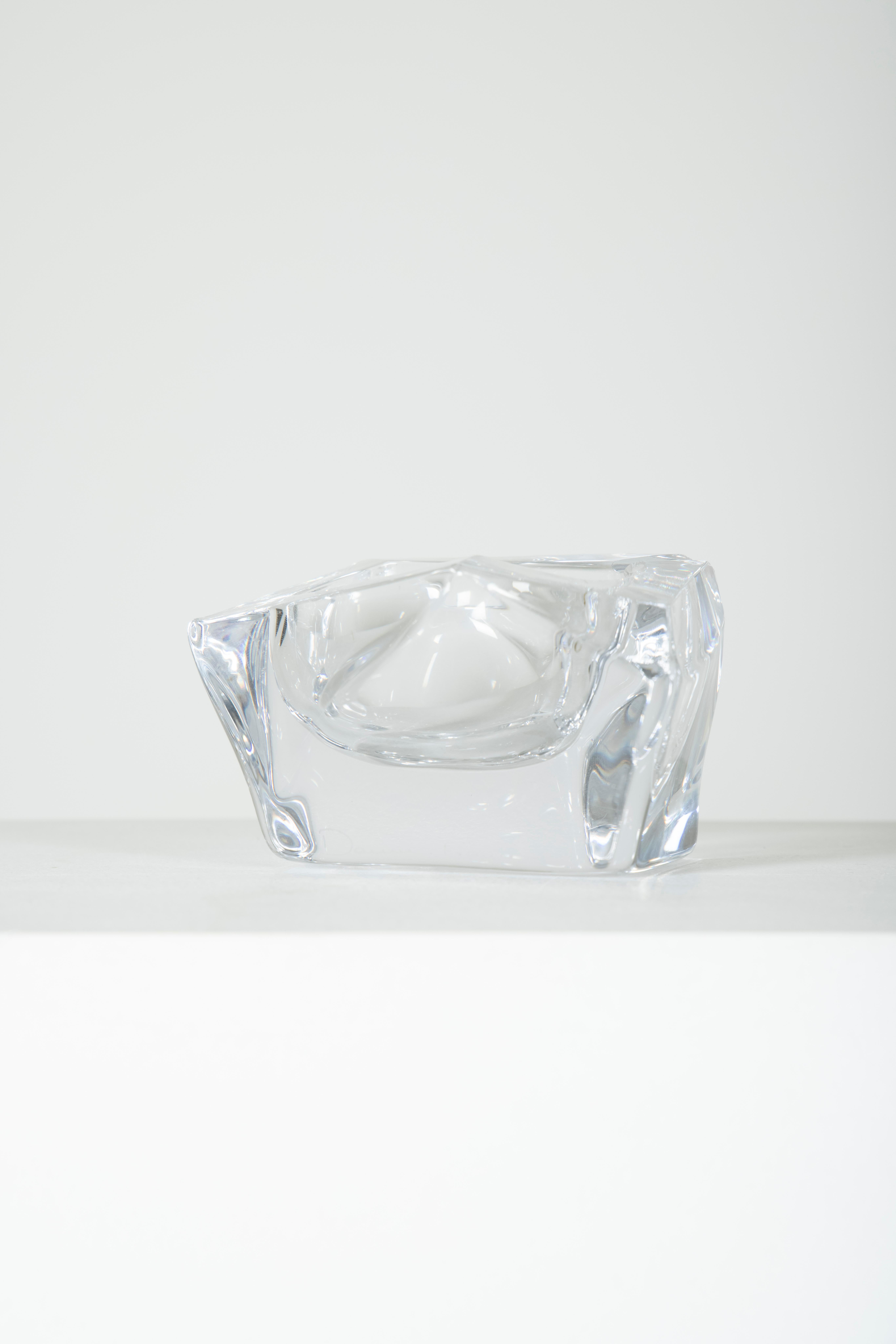 20th Century Trinket Bowl Polyhedron Crystal Daum, France