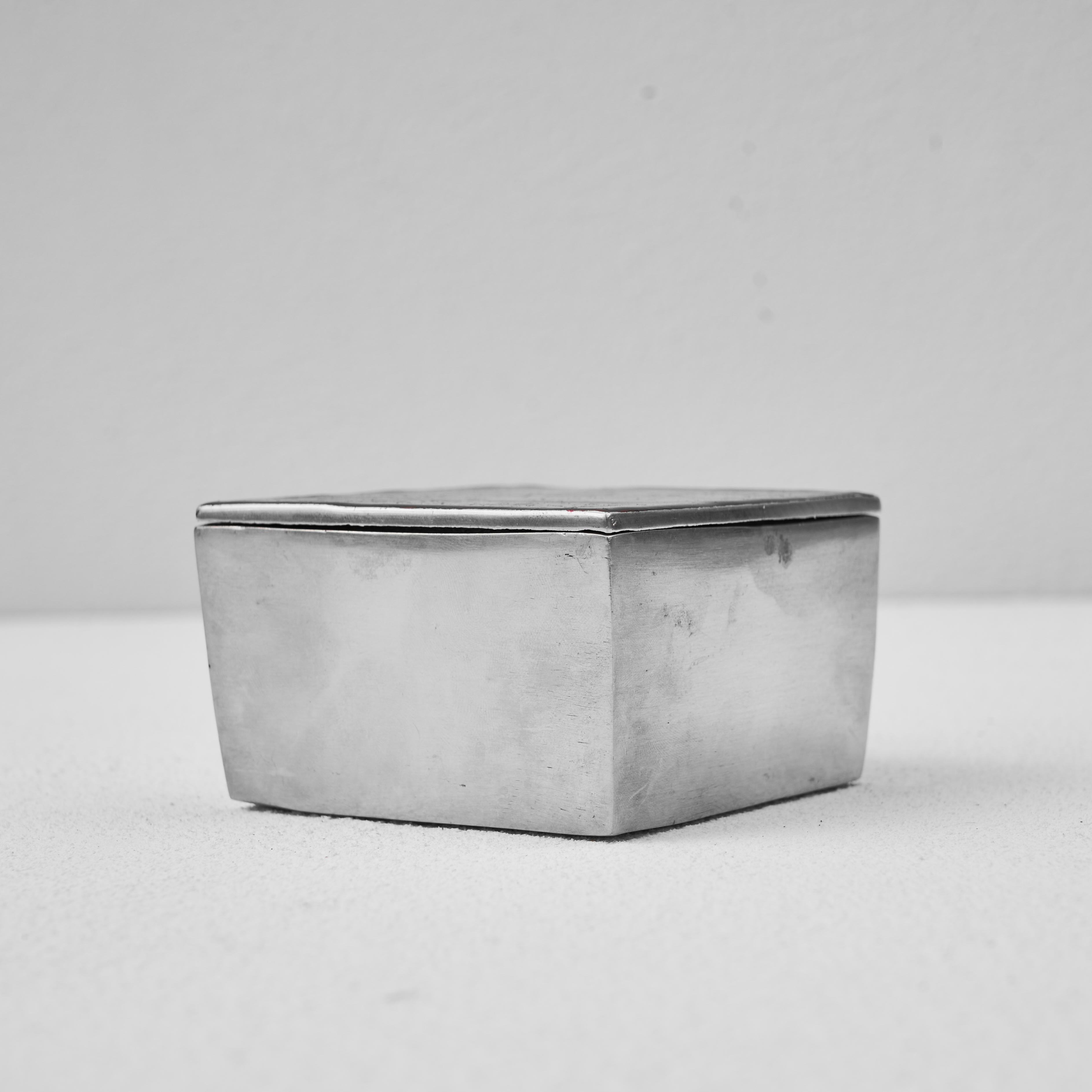 Unknown Trinket Box in Cast Aluminium and Enamel 1960s
