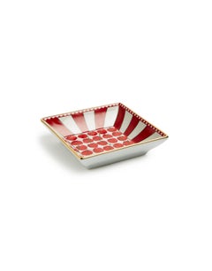 Trinket Tray Cherries Avorio in Porcelain, Made in Italy by La DoubleJ