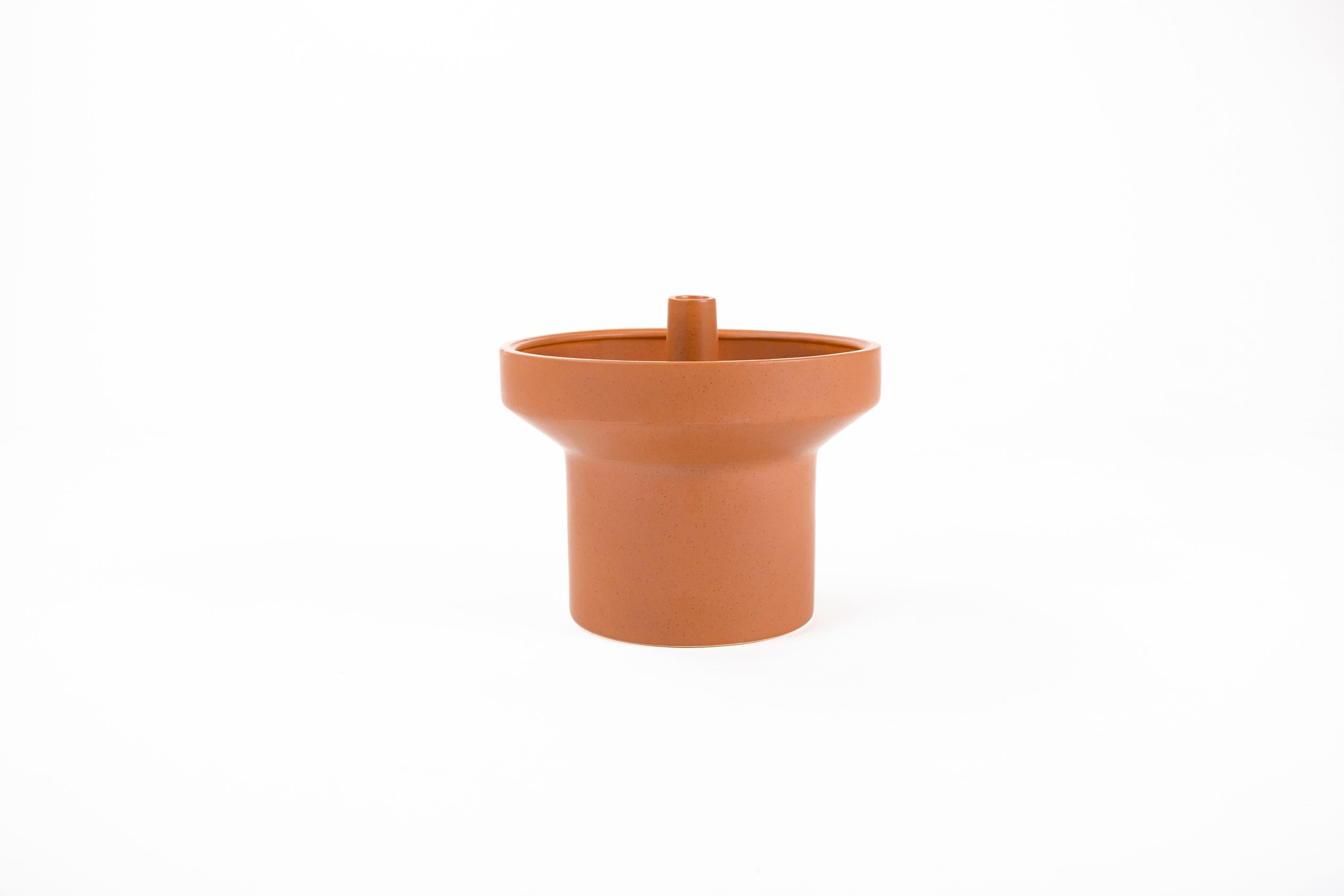 Glazed Trinum Tube Ceramic Planter, Contemporary Mexican Design