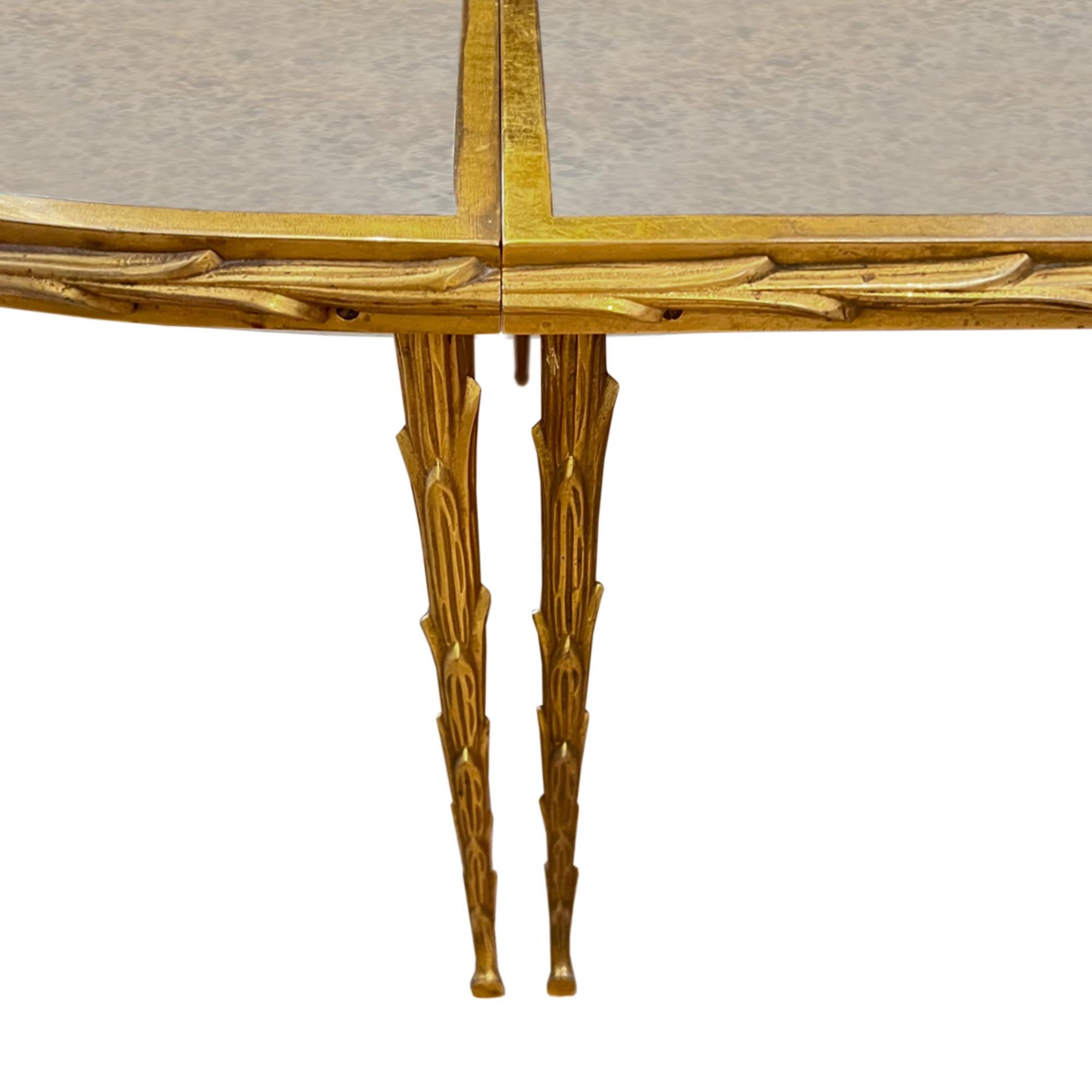 French Trio 1960s Tables, Coffee Table & 2 Sides Attributed to Maison Baguès
