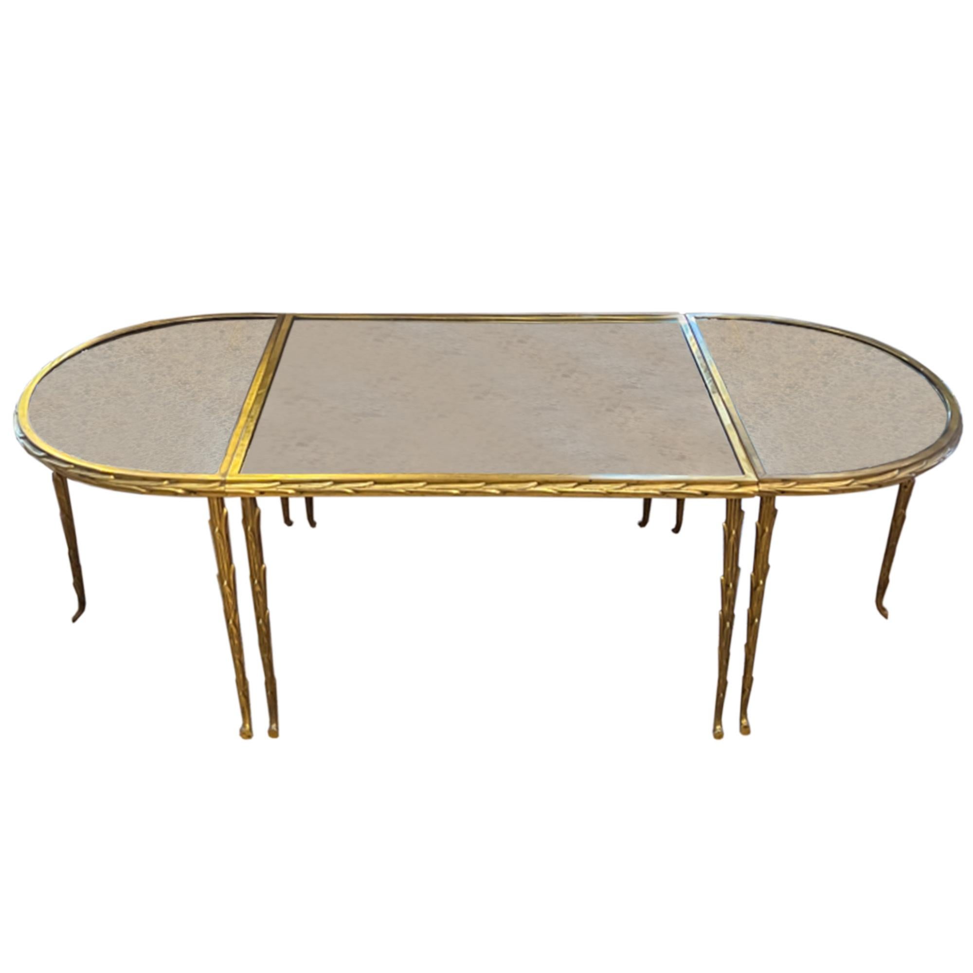 Trio 1960s Tables, Coffee Table & 2 Sides Attributed to Maison Baguès In Good Condition In London, GB