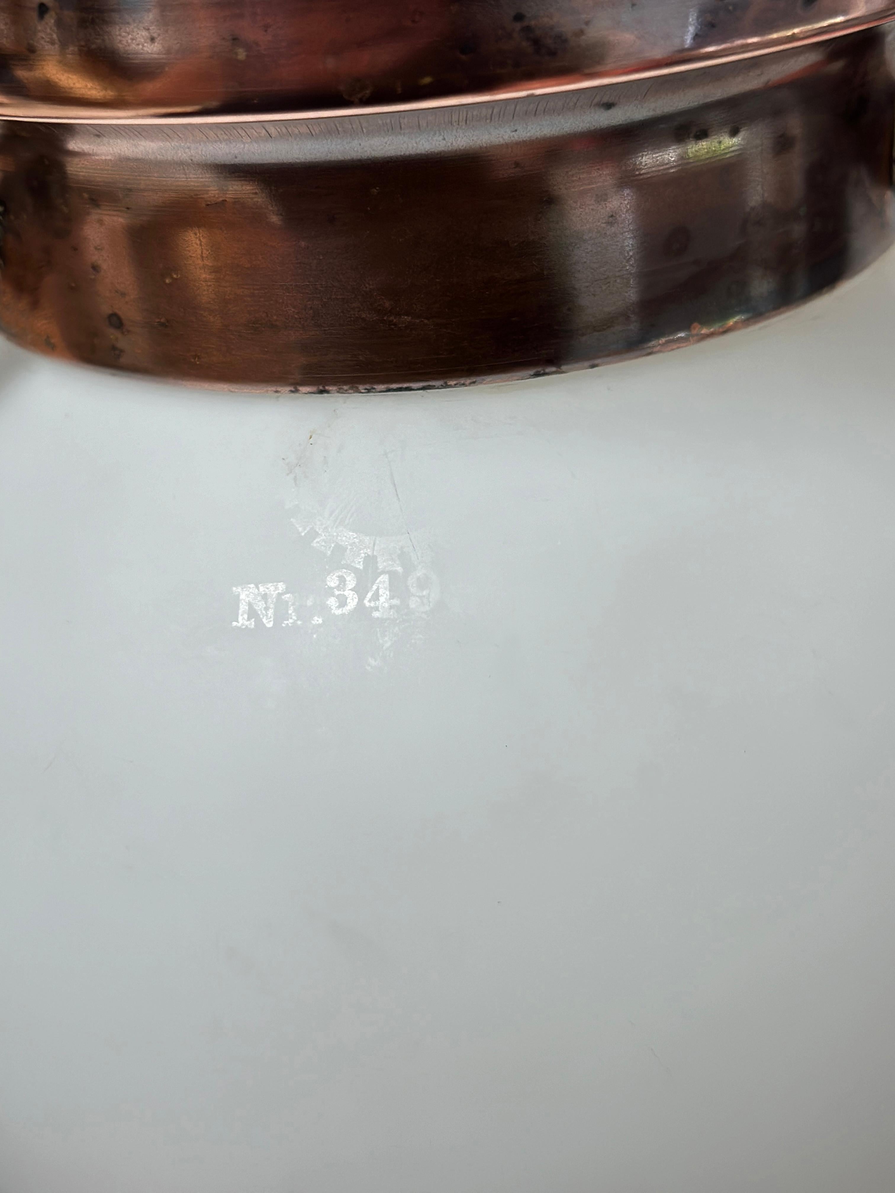 XX secolo Trio Antique Kandem Opaline Flush Mounted Ceiling Pendant By Körting & Mathiesen in vendita