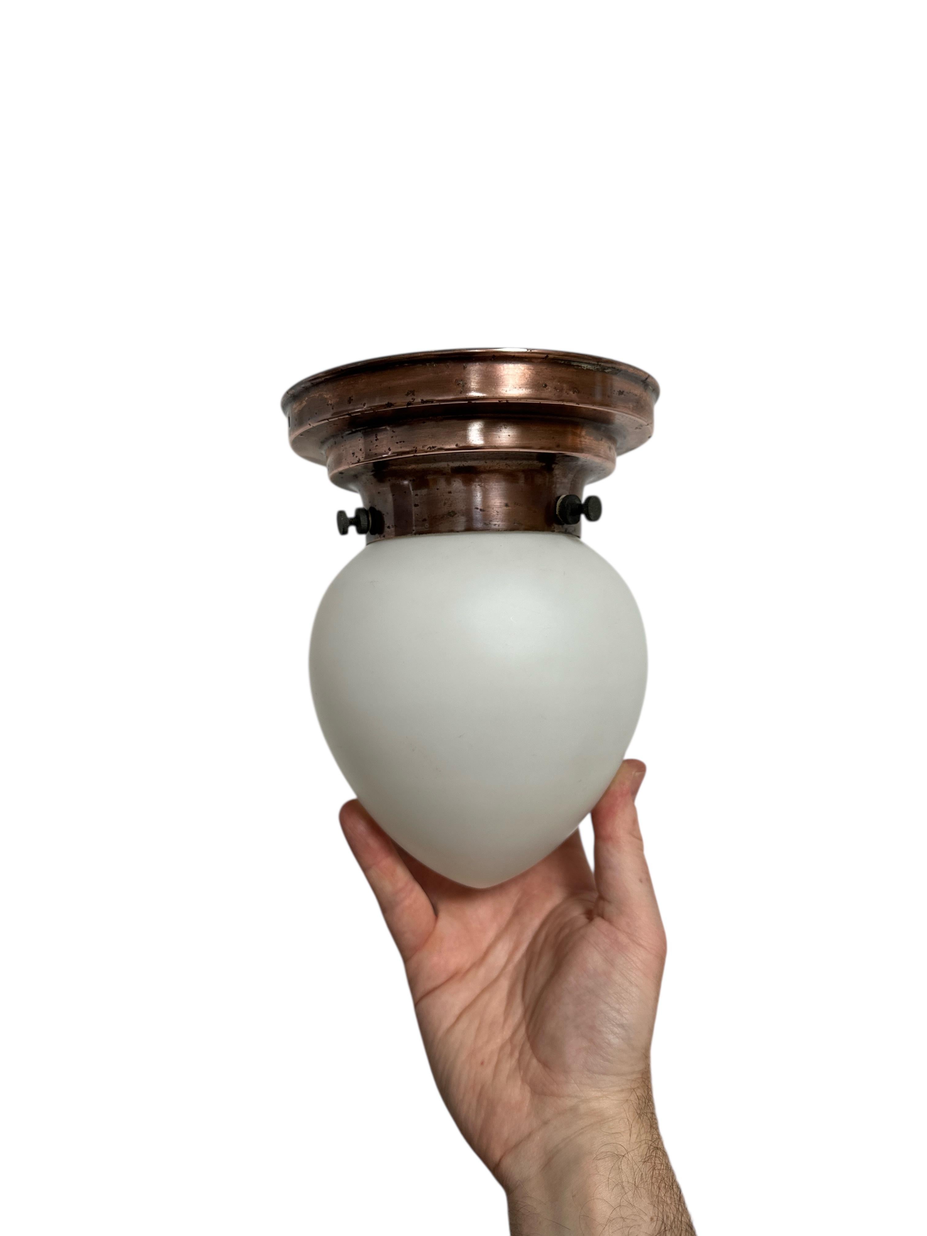 Rame Trio Antique Kandem Opaline Flush Mounted Ceiling Pendant By Körting & Mathiesen in vendita