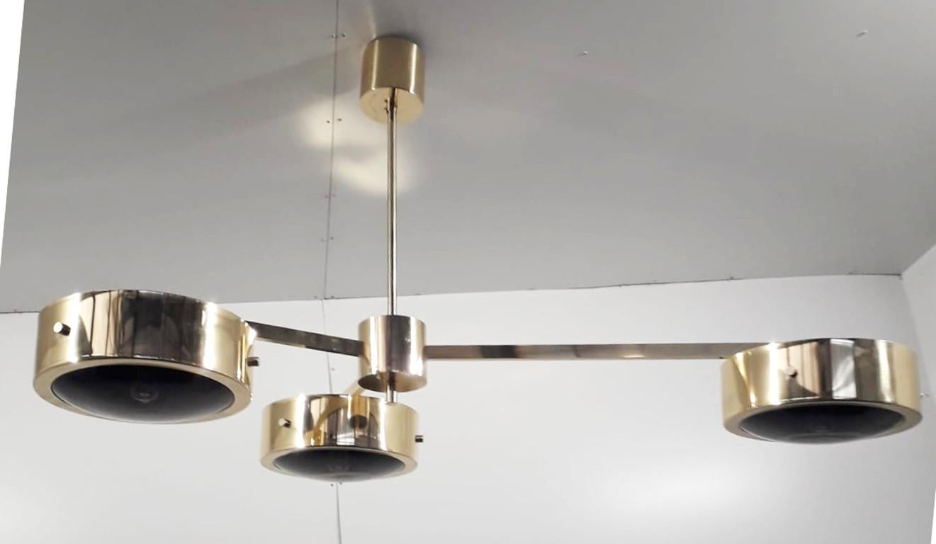 Mid-Century Modern Lampe à suspension à trois anneaux de Fabio Ltd en vente