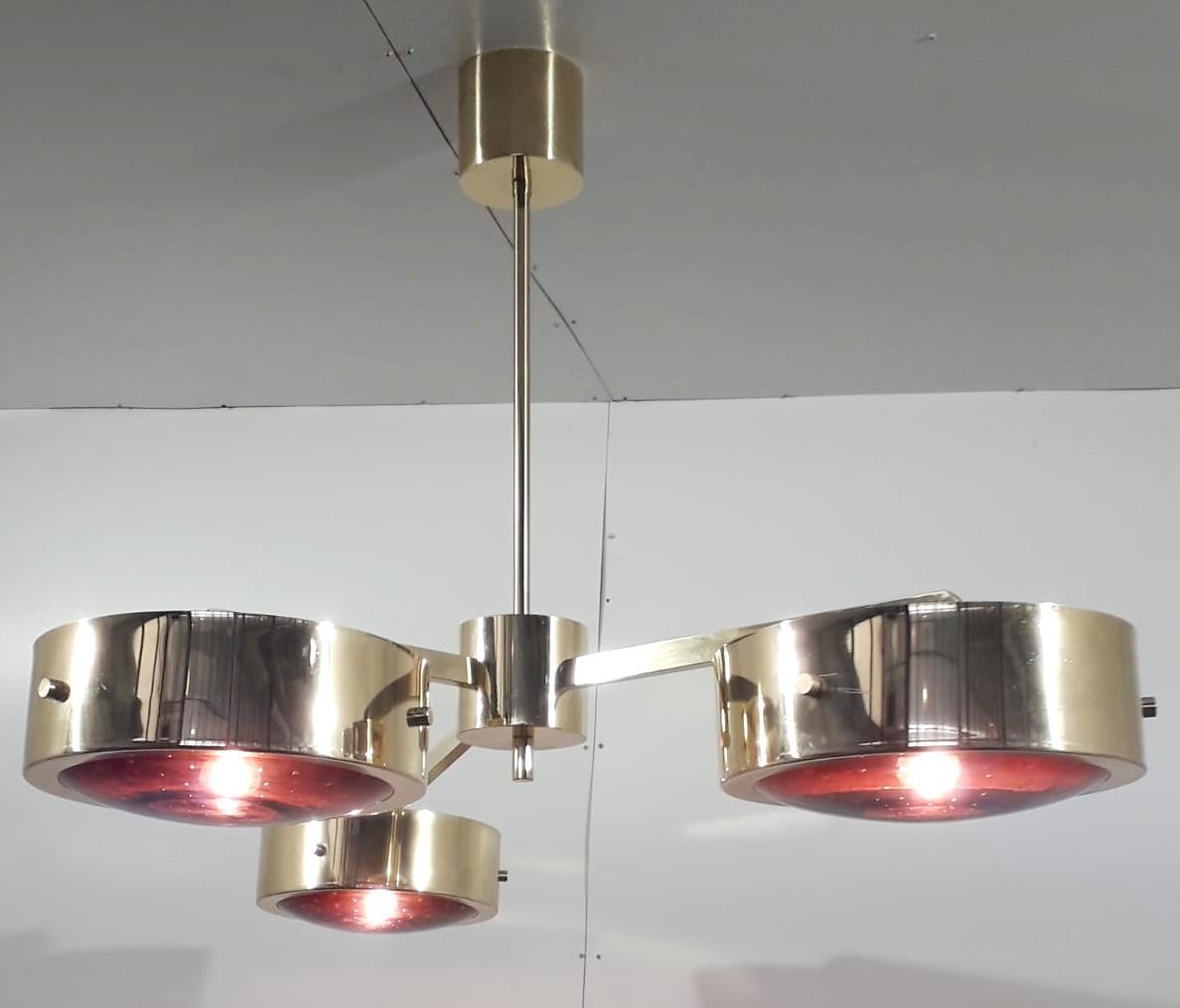 XXIe siècle et contemporain Lampe à suspension à trois anneaux de Fabio Ltd en vente