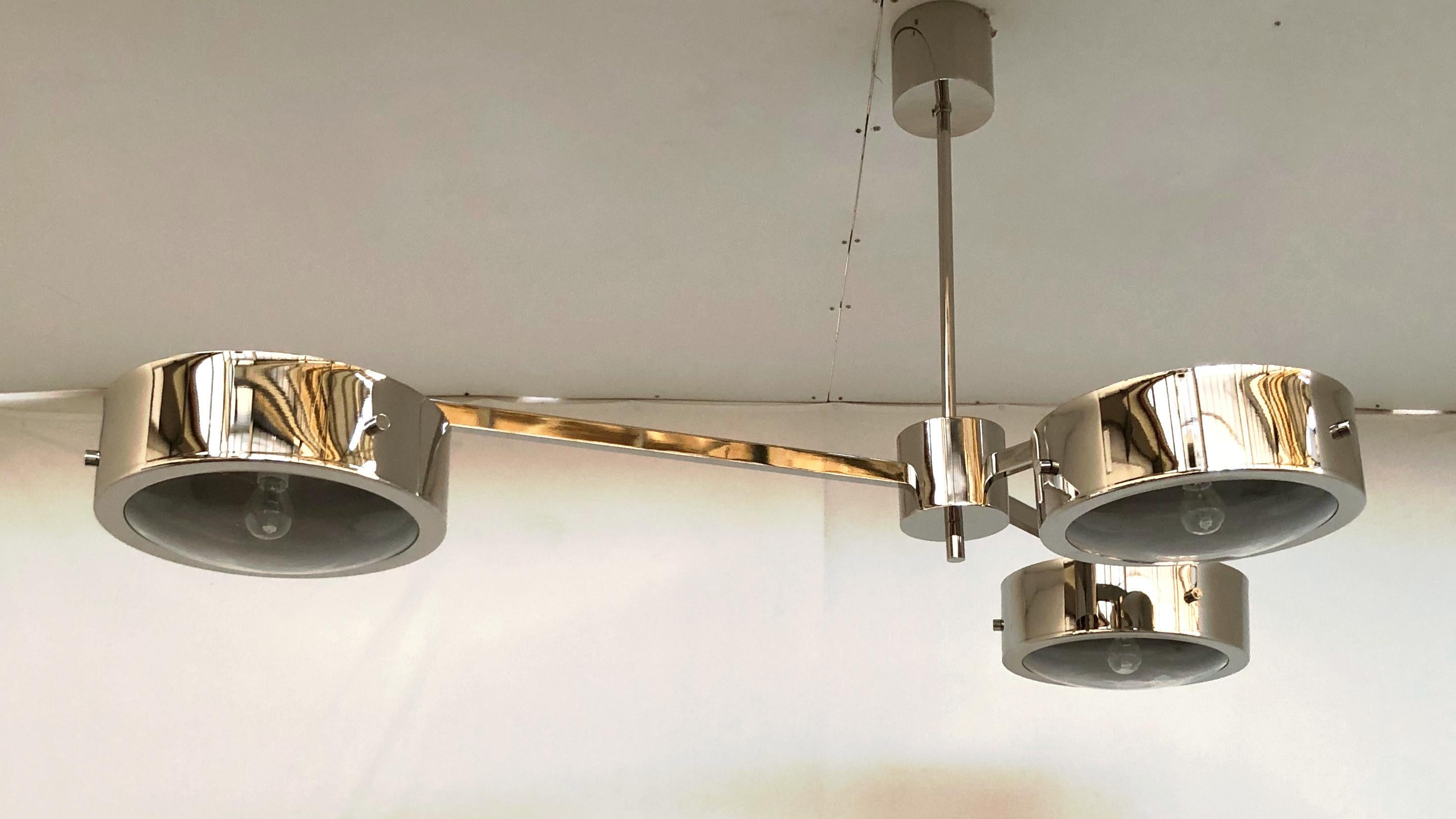XXIe siècle et contemporain Lampe à suspension à trois anneaux de Fabio Ltd en vente