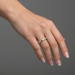 Trio Cut Diamond 14K (or 18k upon request) Yellow Gold Accent Band Eternity Ring