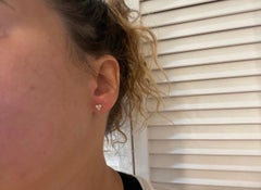 Trio diamond earrings studs 18KT gold small stud earrings