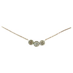 Trio diamond pendant necklace 18" chain 14KT gold