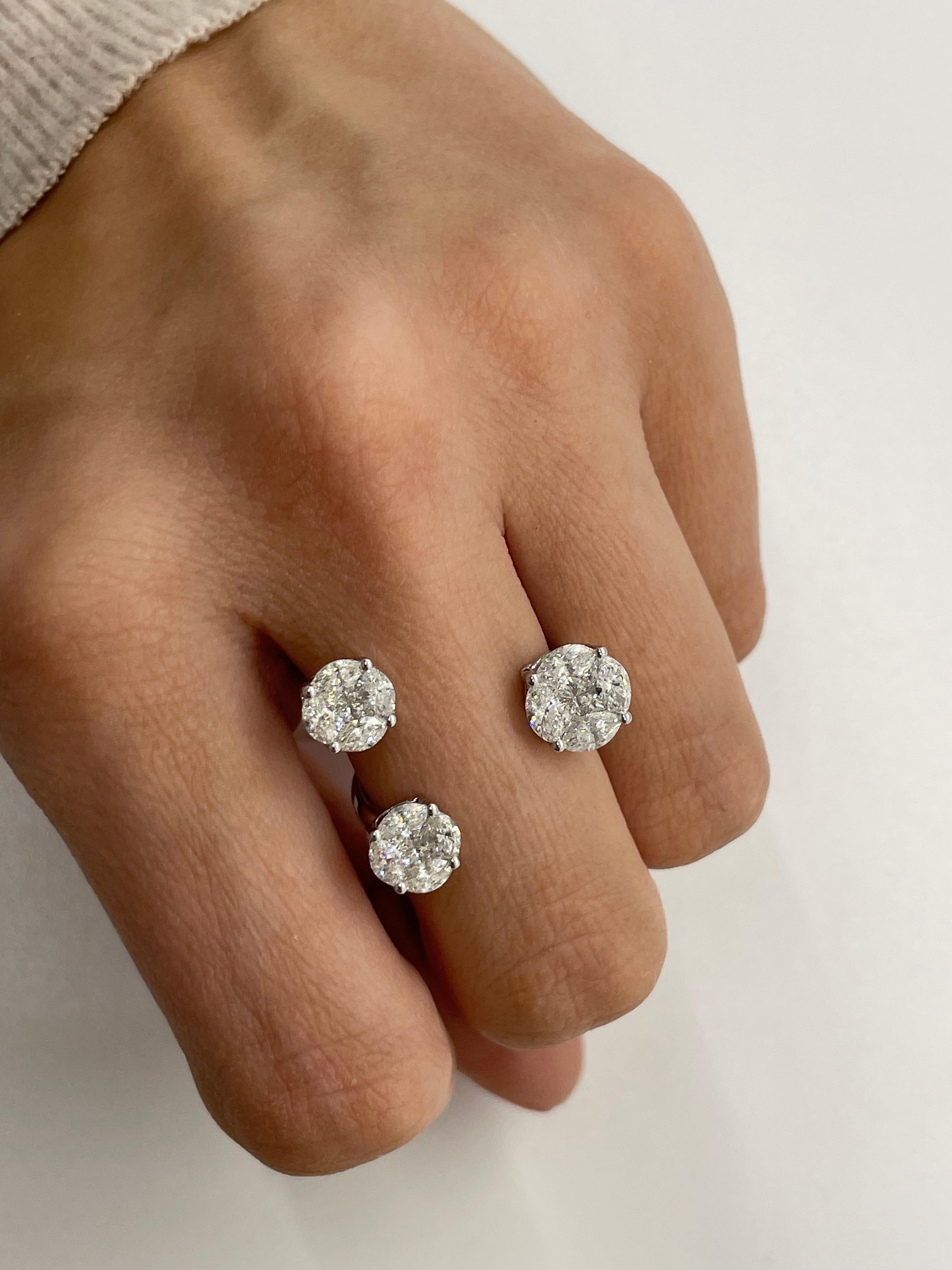 For Sale:  Trio Diamond Ring in 18K White Gold 3