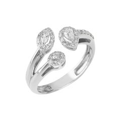 Anillo Trío de Diamantes en Oro Blanco de 18 K