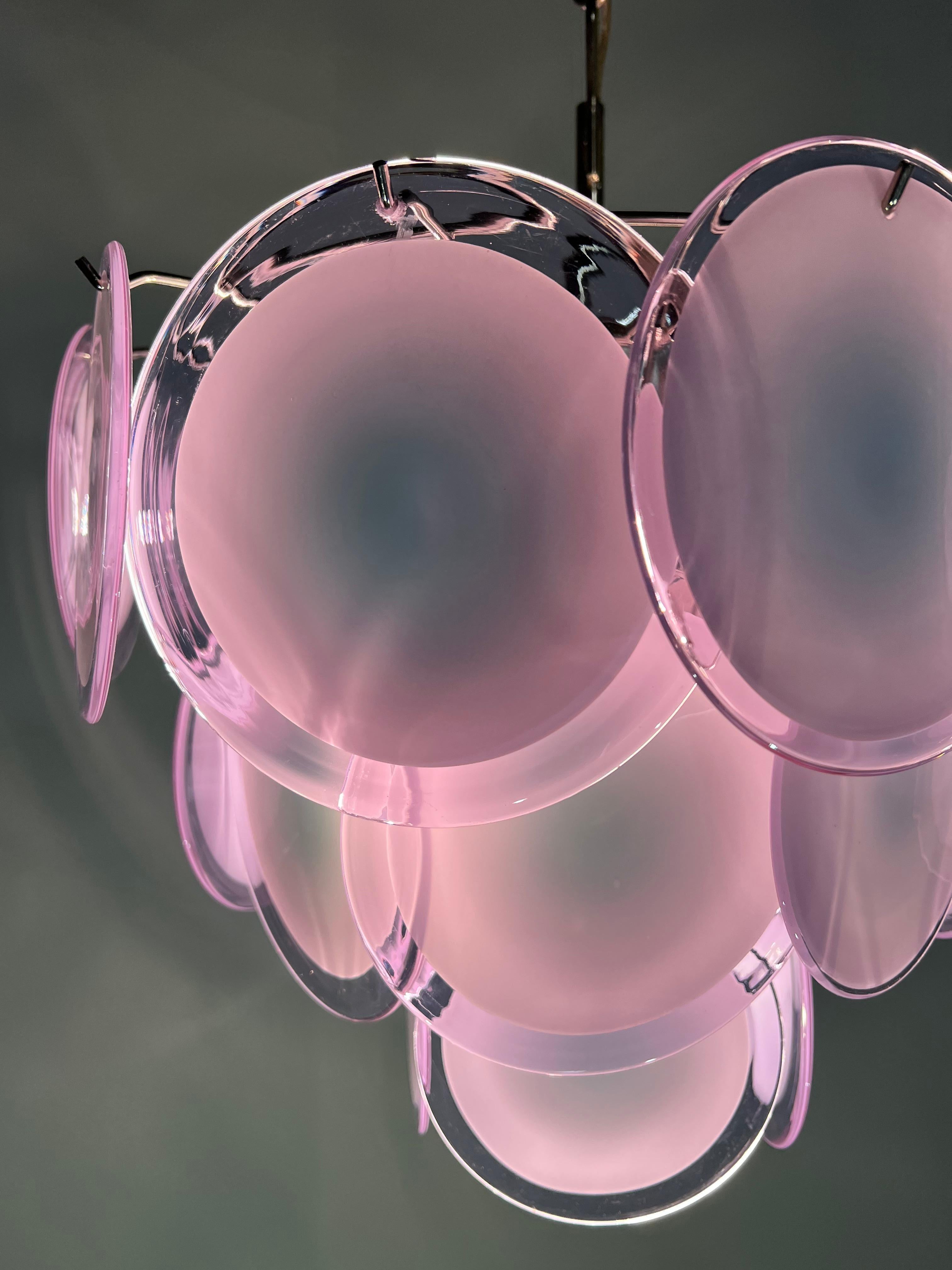Trio di lampadari a disco in vetro di Murano di Vistosi in vendita 8