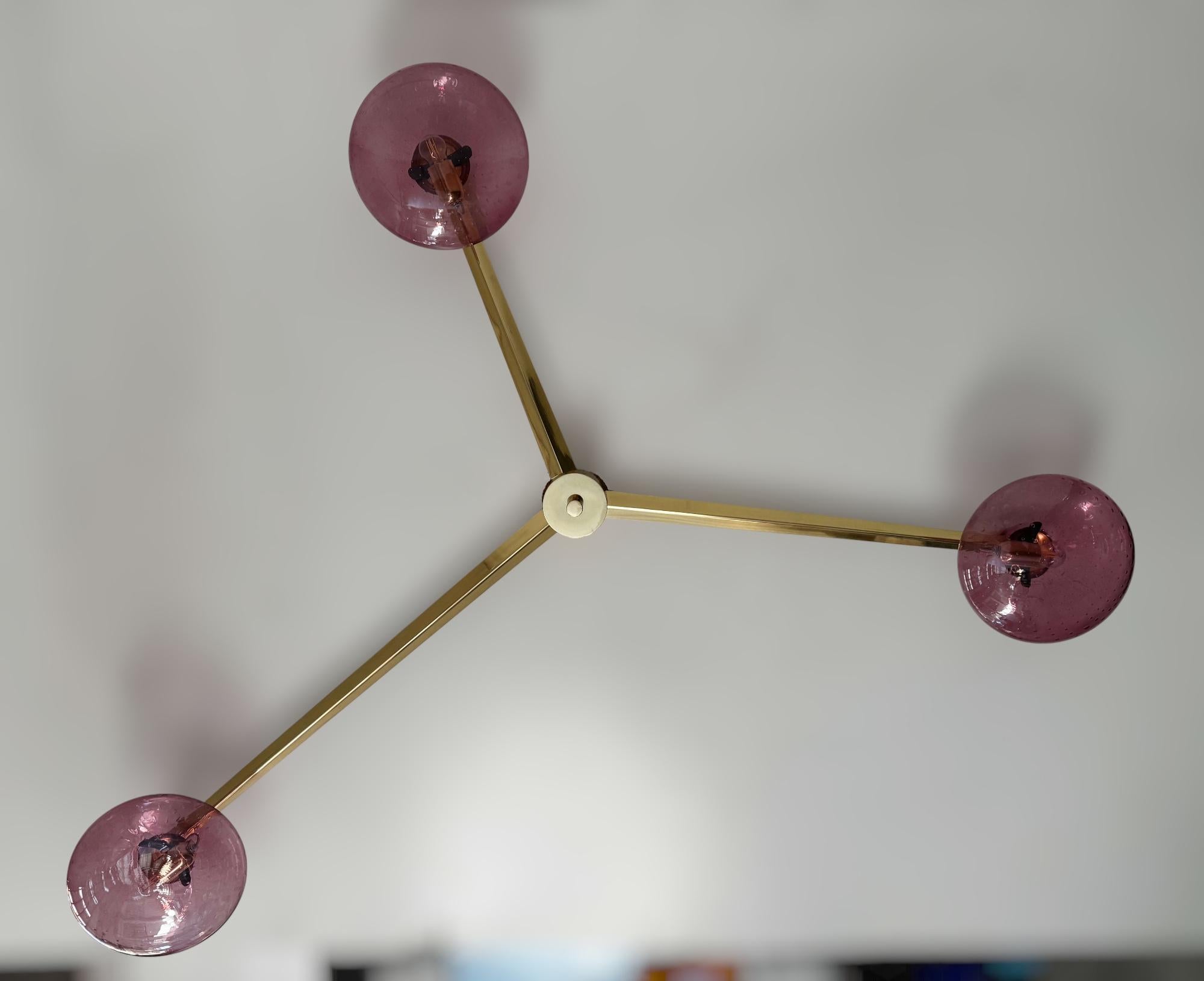 Mid-Century Modern Trio Filo Shade Flush Mount by Fabio LTD en vente