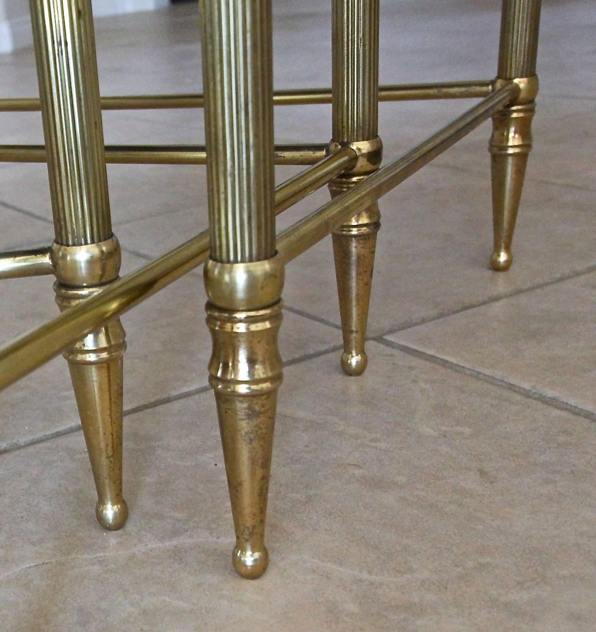 Trio French Bagues Style Brass Nesting Tables 9
