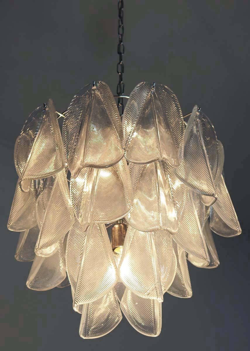 Trio Italian Murano Glass Chandeliers In Excellent Condition In Budapest, HU