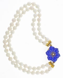 Collar Trío Lapis y Coral Blanco