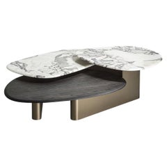 Trio Couchtisch aus Marmor und Wood