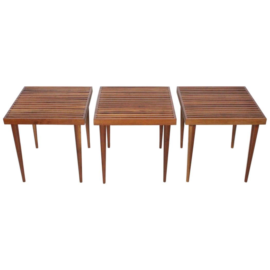 Original Trio Mel Smilow Slat Stacking Tables, 1950's