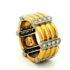 Trio Diamantring aus der Mitte des Jahrhunderts in 18K Gelb- und Weißgold, CIRCA 1960