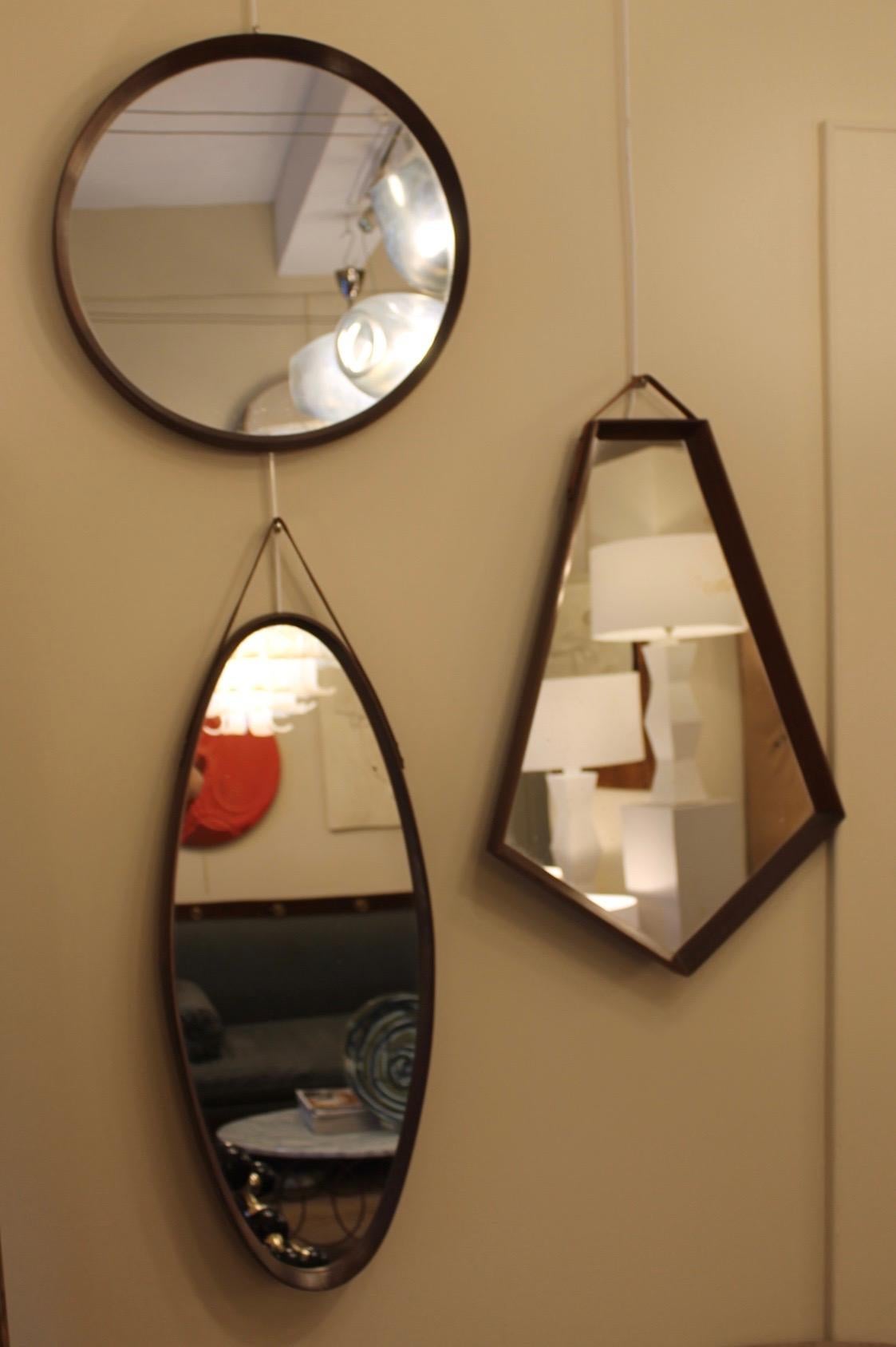 Mid-Century Modern Trio Mirrors, Italy, 1970 For Sale