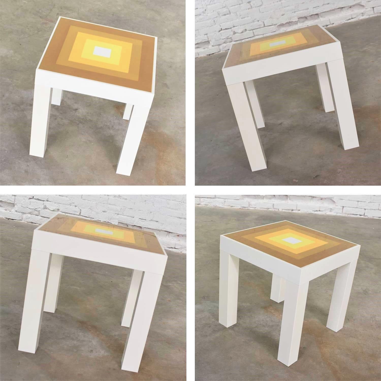 Trio Mod Pop Art Plastic Parsons Style Square Side Tables Style Kartell or Syroc For Sale 6