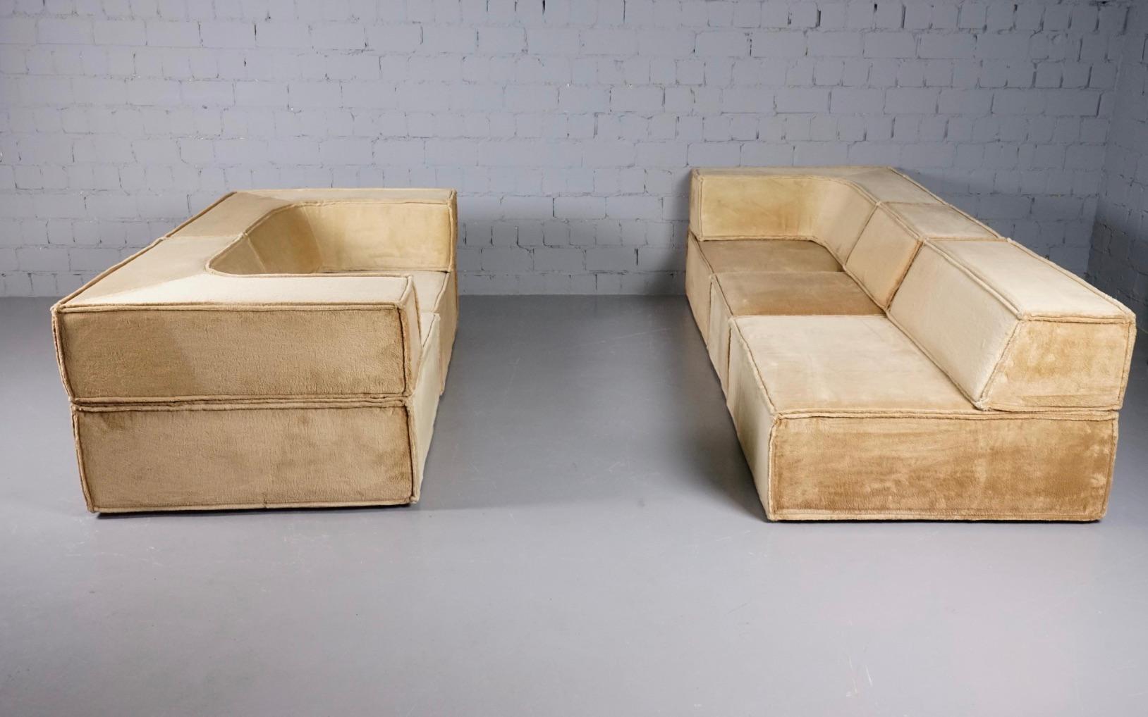 Trio Modular Sofa by Franz Hero & Karl Odermatt for Team Form AG, COR In Good Condition For Sale In TOURS, FR