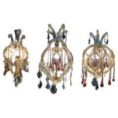 Retro Trio Murano Chandelier 1950s