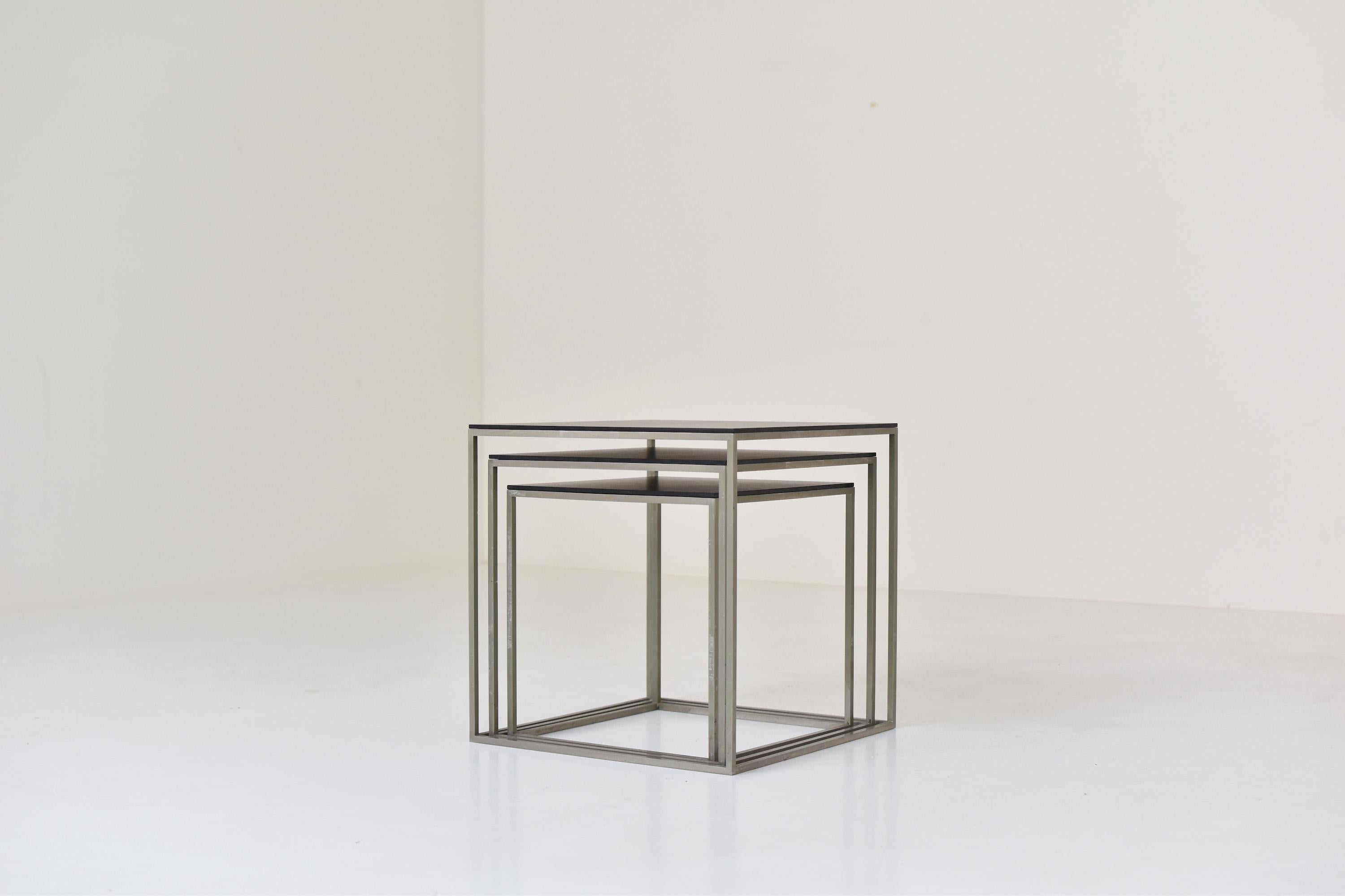 Scandinavian Modern Trio Nesting Tables, Similar to Pk71 by Poul Kjaerholm for E. Kold Christensen