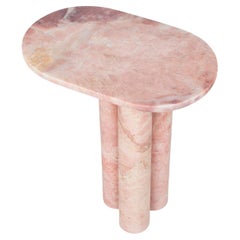 Table d'appoint ovale en marbre rose Trio II