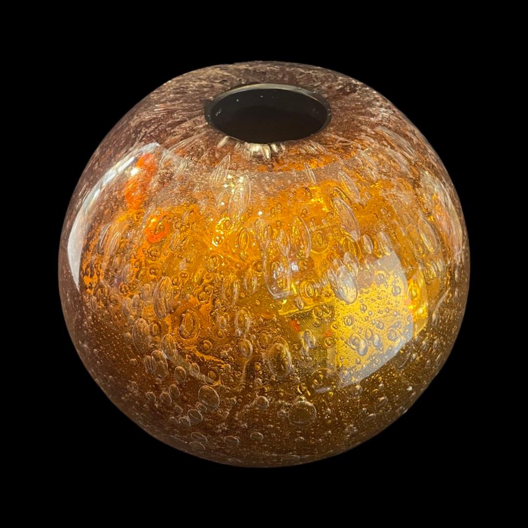 italien Trio de sphères en miroir de Murano en ambre d'Alberto Donà en vente
