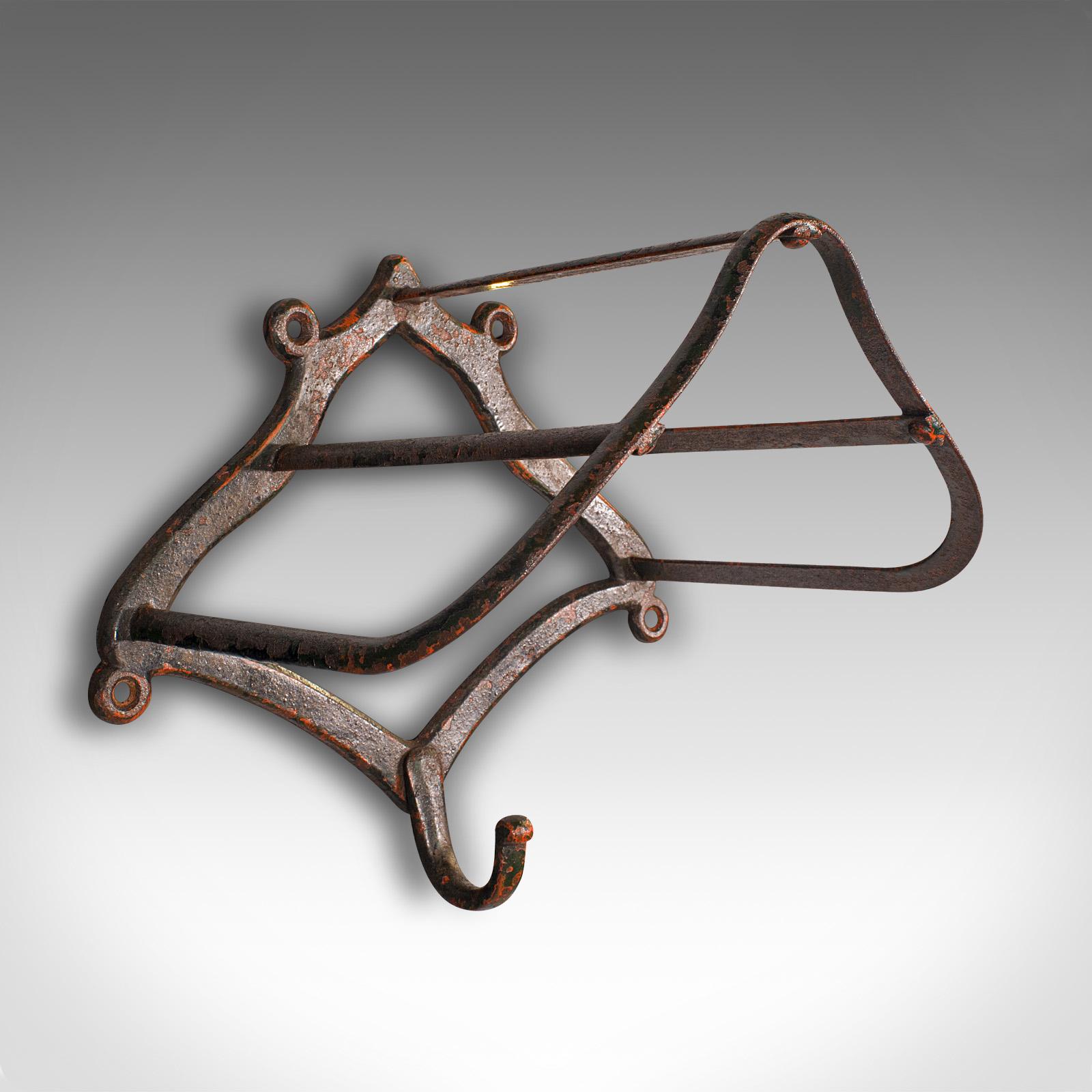 British Trio of Antique Equestrian Tack Racks, English, Wall Mount, Saddle, Victorian