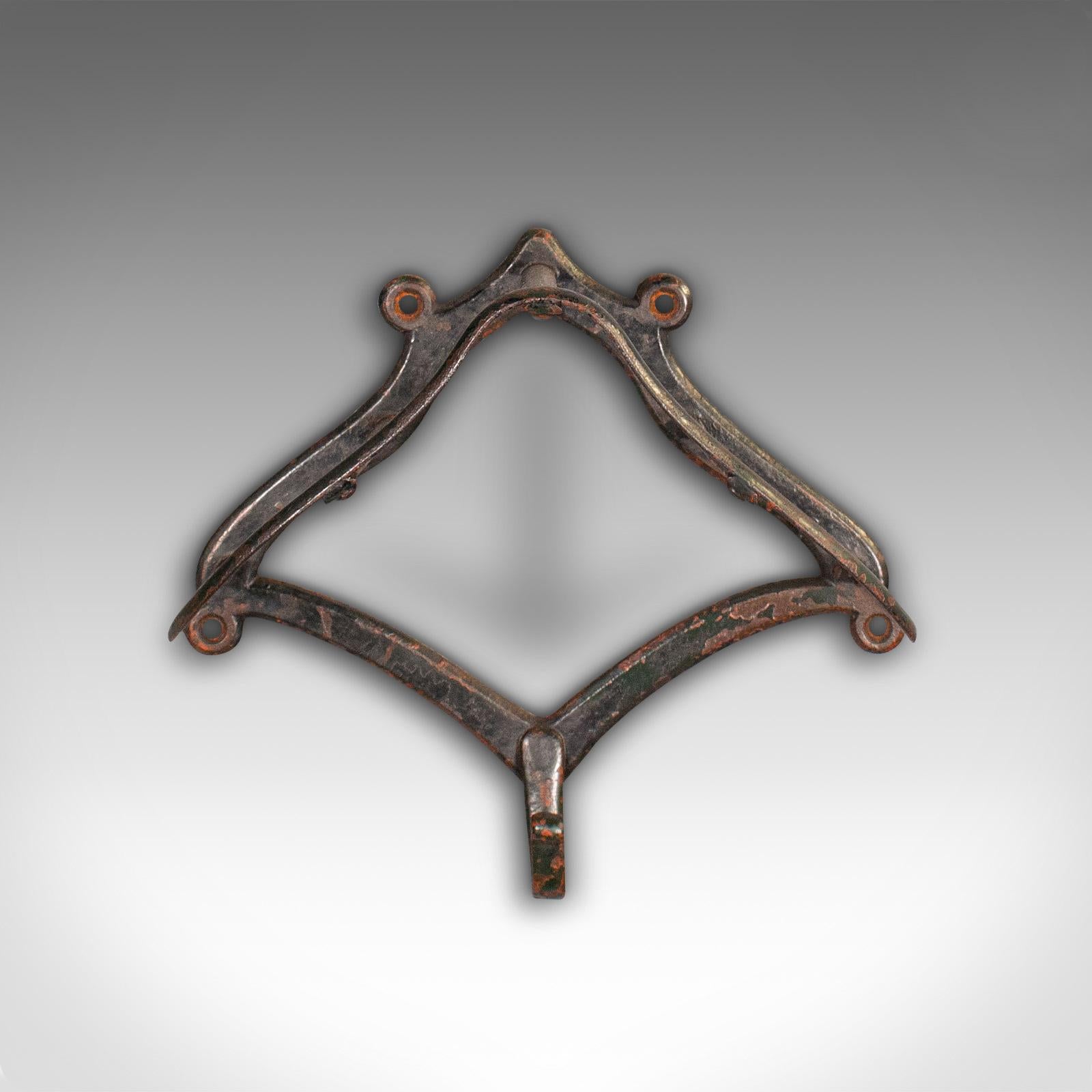 Trio of Antique Equestrian Tack Racks, English, Wall Mount, Saddle, Victorian 1